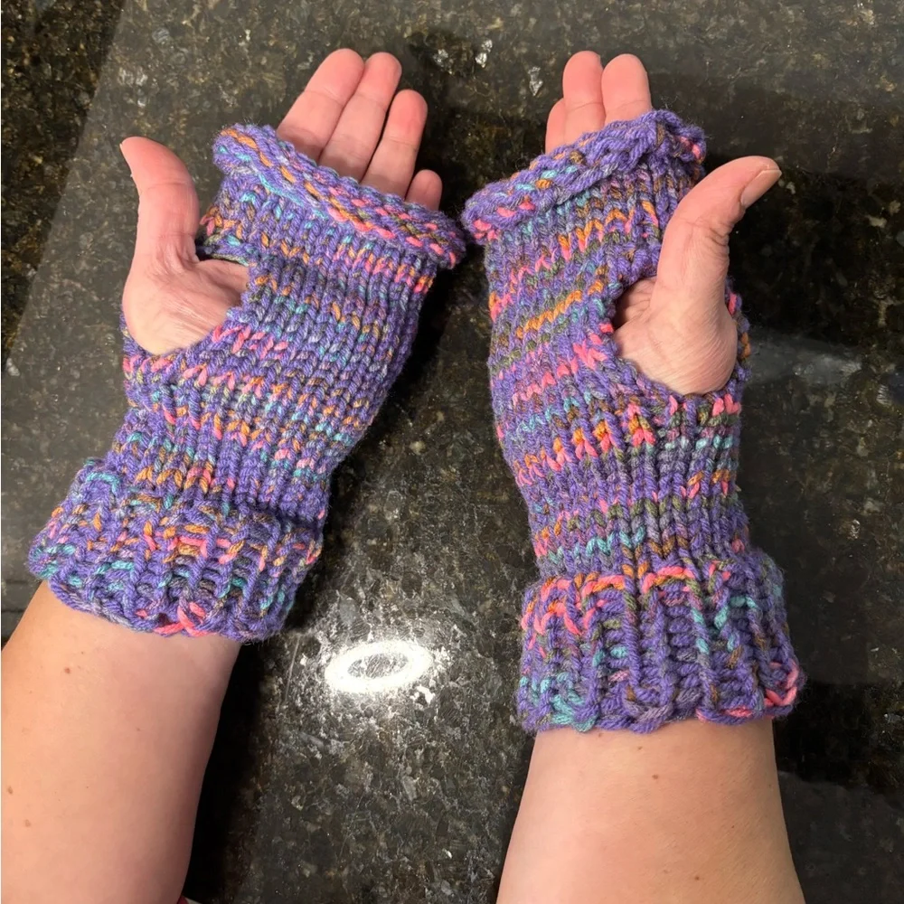 NWOT Colorful Knit Fingerless Gloves